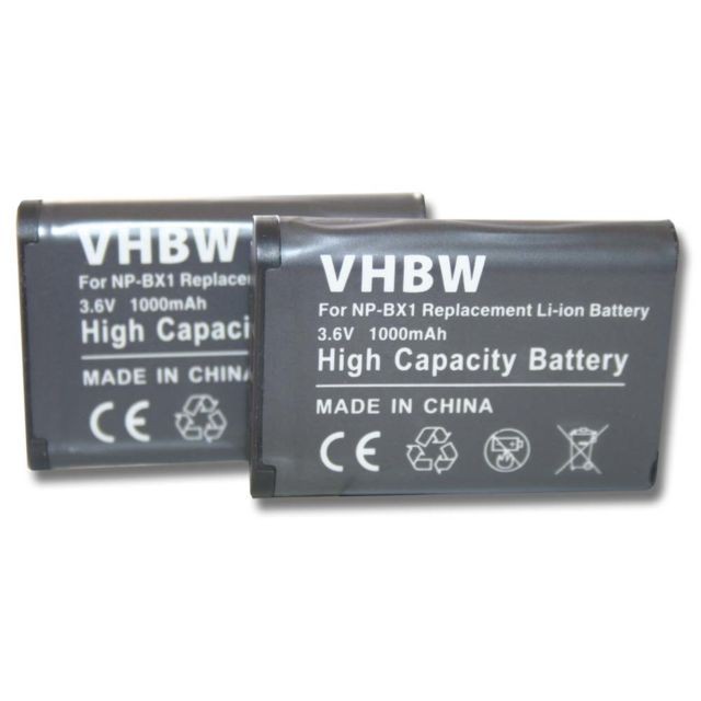 Vhbw - vhbw 2x batterie compatible avec Sony Cybershot DSC-RX100 VII, DSC-RX100M7 appareil photo DSLR (1000mAh, 3,6V, Li-Ion) - Accessoire Photo et Vidéo