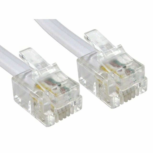 Cabling - CABLING® Câble ADSL de qualité supérieure à Broche de Contact plaquée Or - pour Internet Haut débit - pour Relier Le routeur/Modem à Une Prise téléphone RJ11 ou à Un Micro Filtre - Blanc - 10 m - Cabling