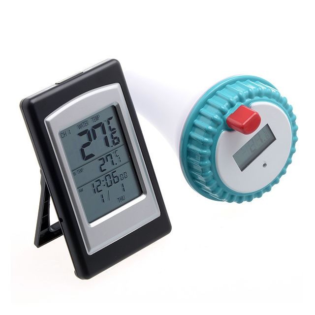 Météo connectée marque generique Thermomètre Piscine Horloge Digitale Capteur Extérieur Sans Fil