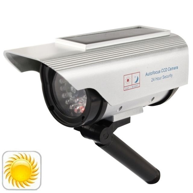 Caméra de surveillance connectée Wewoo Caméra factice rouge Appareil photo factice de sembler réaliste actionné solaire avec la lumière clignotante de LED