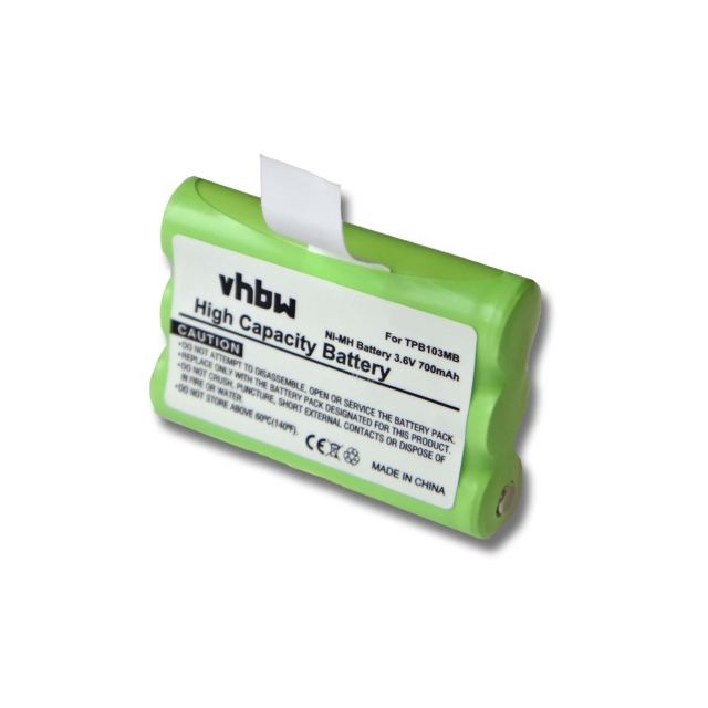 Vhbw - Batterie NI-MH 700mAh 3.6V pour TOPCOM Babytalker 1010, Babytalker 1020, Babytalker 1030, Twintalker 3700. Remplace TPB103MB Vhbw  - Maison connectée