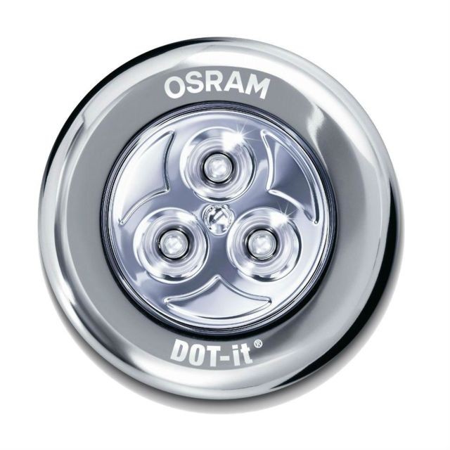 Spots Osram DOT-IT CLASSIC - Spot Sous-Meuble Argenté LED Blanc Froid à piles Ø6,7cm