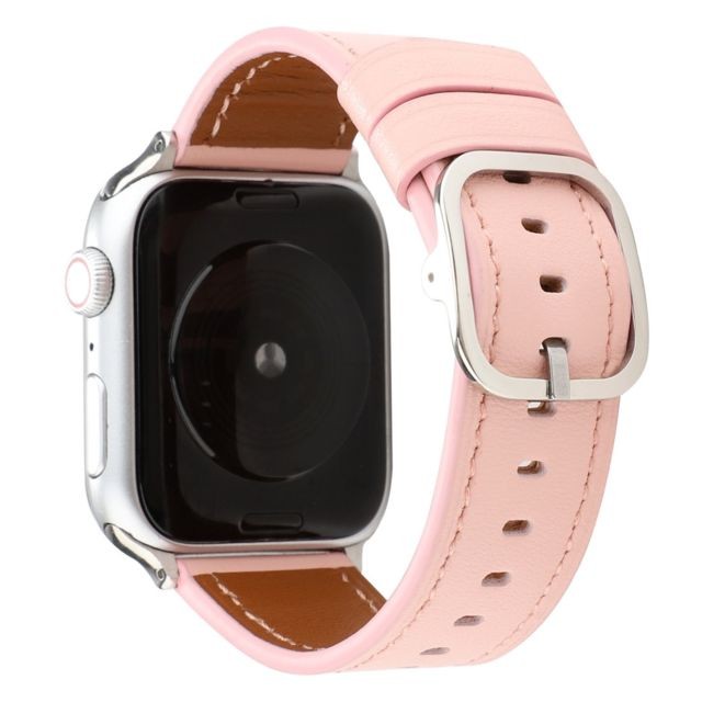 Wewoo - Pour Apple Watch séries 5 et 4 40 mm / 3 et 2 et 1 38 mm boucle de style moderne Bracelet en cuir véritable rose - Apple watch rose