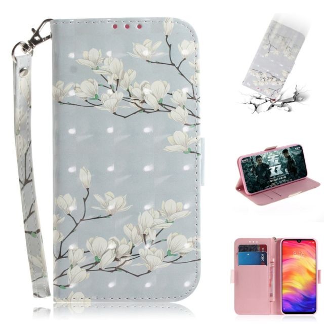 Wewoo - Coque Fashion Etui en cuir à rabat avec dessin couleur 3D et fentes pour cartes et porte-cartes Huawei Mate 20 X Magnolia Wewoo  - Accessoire Smartphone