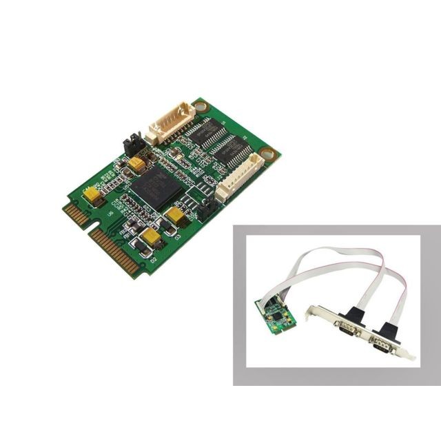 Kalea-Informatique - Carte Mini PCI EXPRESS (MiniPCIE) - 2 PORTS COM RS232 DB9 - CHIPSET EXAR XR17V352 - Carte Contrôleur