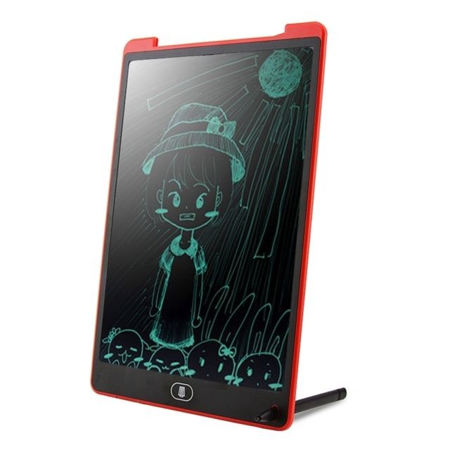 Tablette Graphique Tablette graphique rouge Portable 12 pouces LCD Écriture Dessin Graffiti Électronique Pad Message Conseil Papier Brouillon avec Stylo, CE / FCC / RoHS Certifié