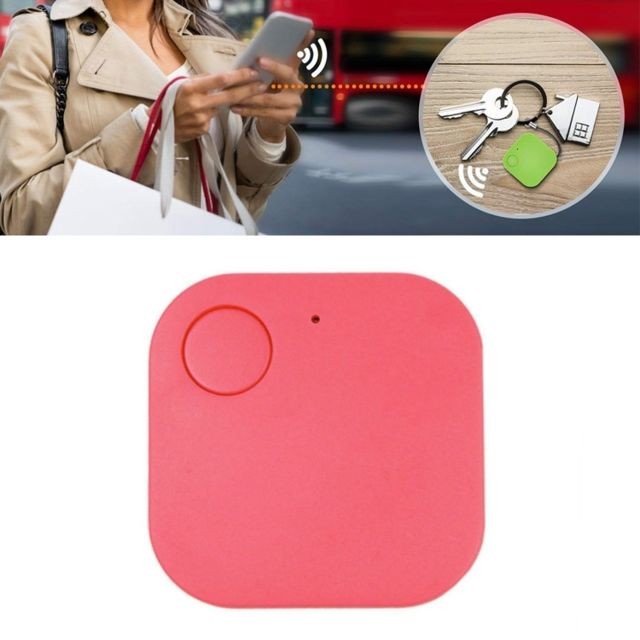 Wewoo - Portable Mini Carré Anti Dispositif Perdu Smart Bluetooth À Distance Anti-Vol Alarme Porte-clés Rose Wewoo - Alarme connectée