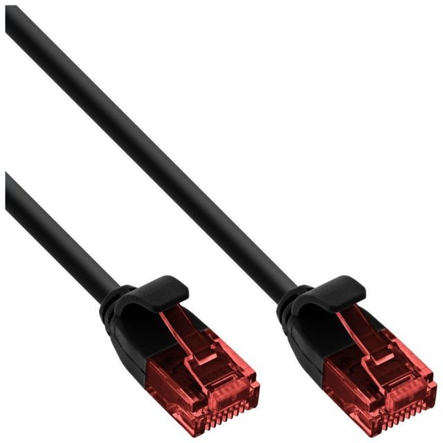 Inline - Câble Patch InLine® Slim, U / UTP, Cat.6, noir, 2 m Inline  - Câble et Connectique