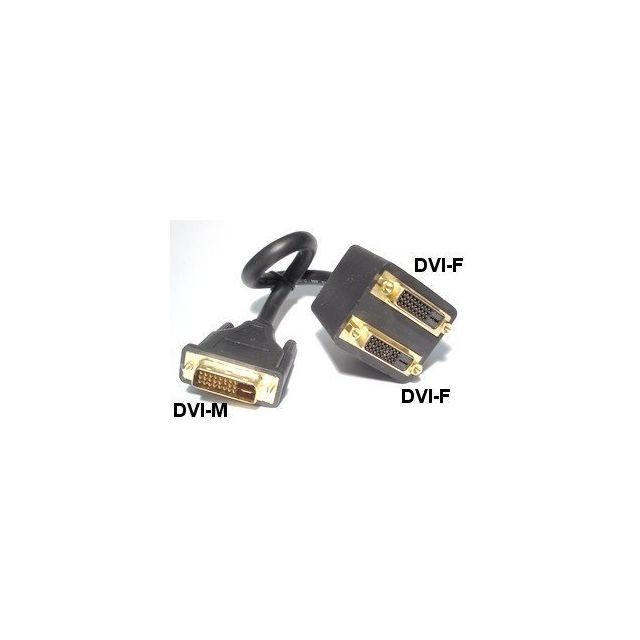 Cabling - CABLING  Câble DVI D Mâle Vers 2X DVI D Femelle  30 cm Cabling  - Accessoires et consommables