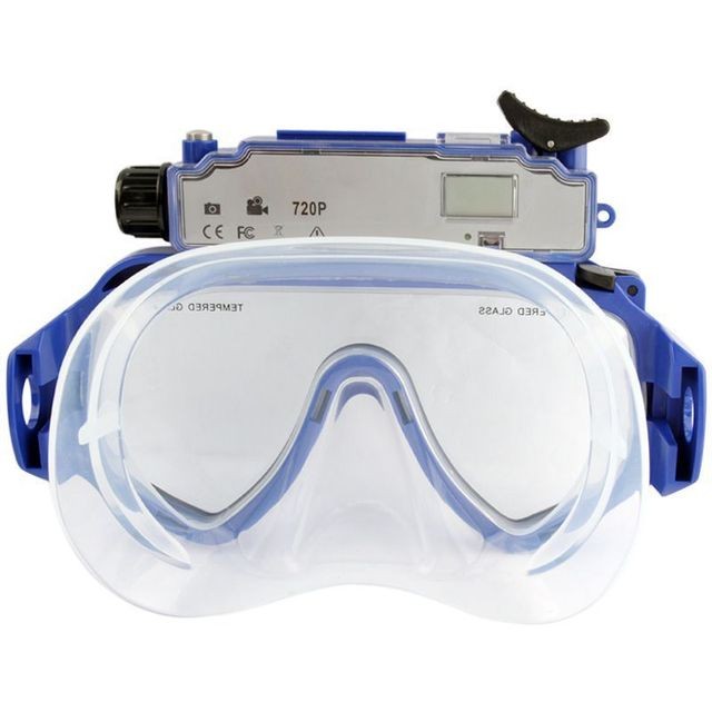 Accessoires caméra Masque de Plongée Caméra Embarquée Full HD 720P 5Mp Étanche Jusqu'À 30M Bleu - YONIS