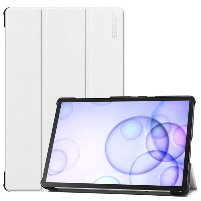 marque generique - Etui en PU + TPU triple pli avec support blanc pour votre Samsung Galaxy Tab S6 SM-T860 (Wi-Fi)/SM-T865 (LTE) marque generique - Accessoire Tablette