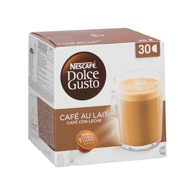 Dosette café Dolce Gusto Capsules Dolce Gusto café au lait Nescafé - Boîte de 30