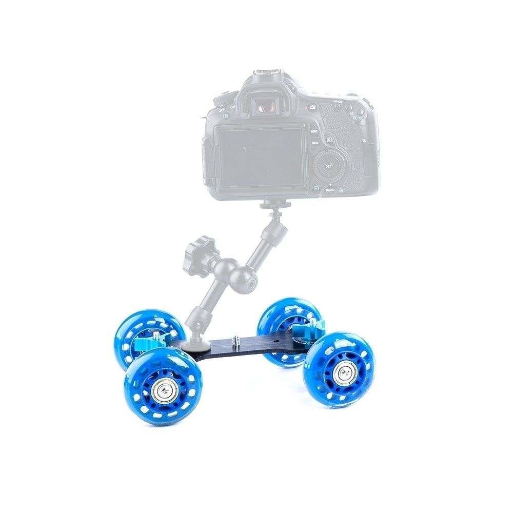 Wewoo Dolly appareil photo bleu pour reflex / caméscopes première génération caméra camion / table d'étage vidéo curseur piste
