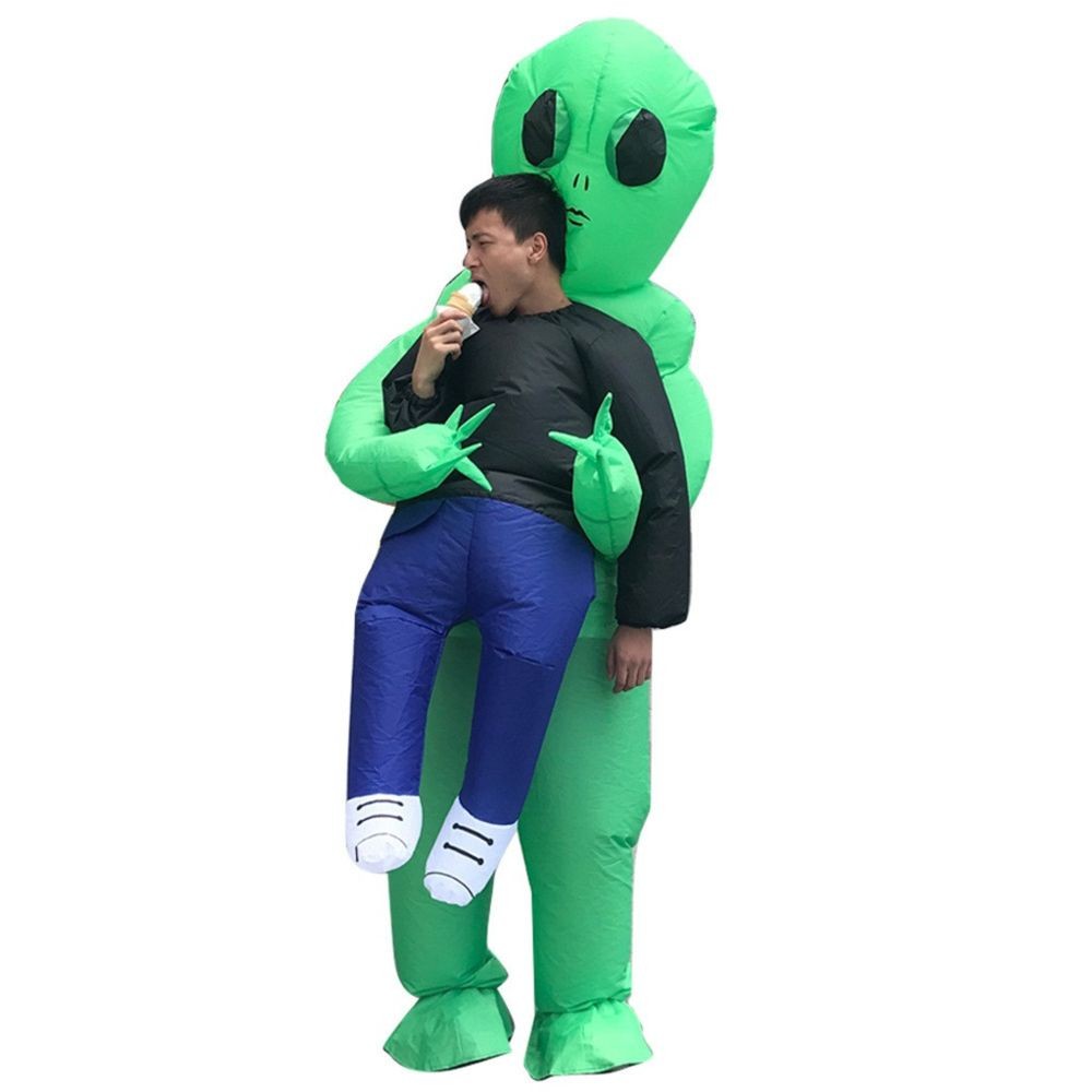 Jeux de récréation Generic Costumes de combinaison de fête carnaval gonflable vêtements drôles Alien Cosplay - vert