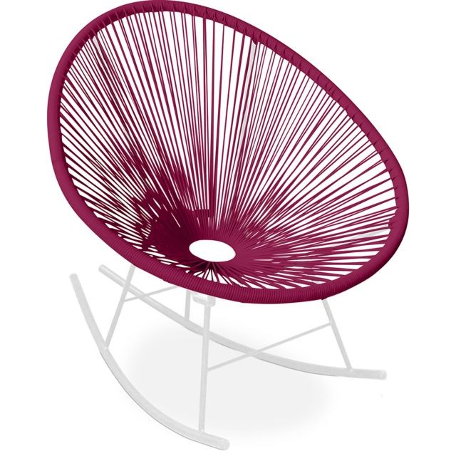 Iconik Interior - Chaise à bascule Acapulco - Pieds Blanc - Nouvelle Édition Violet - Chaises de jardin