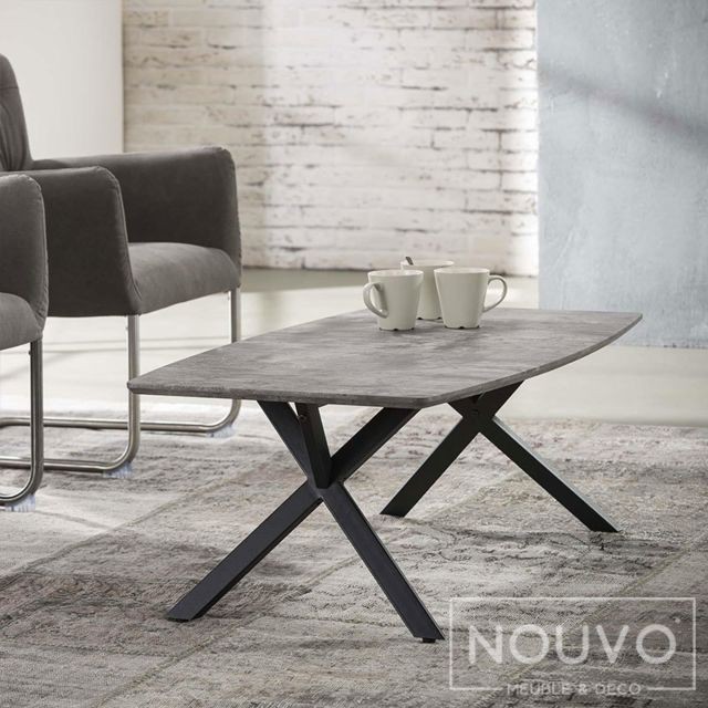 Nouvomeuble - Table basse design effet béton NINE 2 - Table basse beton