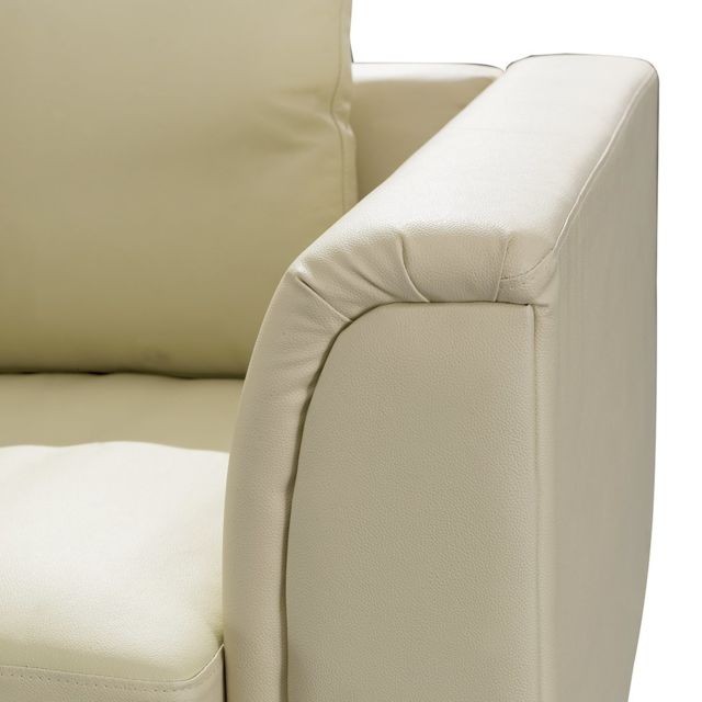 Canapés Canapé d'angle D avec pouf en cuir beige OSLO