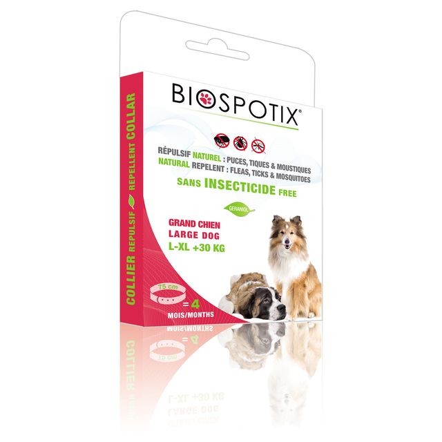 Anti-parasitaire pour chien Biospotix Collier Répulsif pour Grand Chien - Biospotix - 75cm