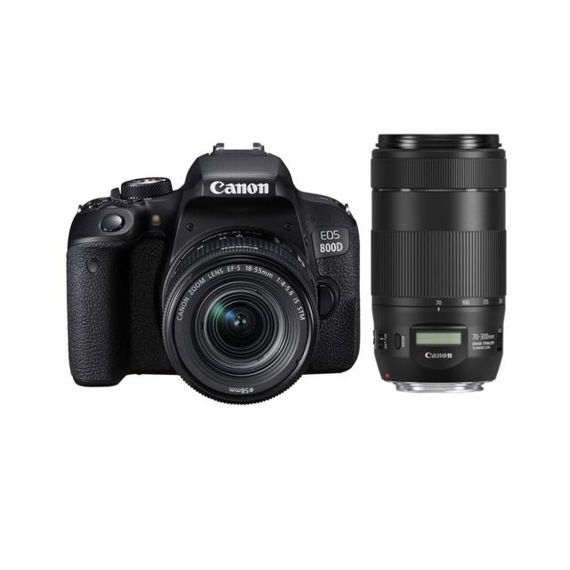 Canon - CANON EOS 800D KIT EF-S 18-55mm F4-5.6 IS STM + EF 70-300mm f/4-5.6 IS II USM Canon  - Reflex Numérique