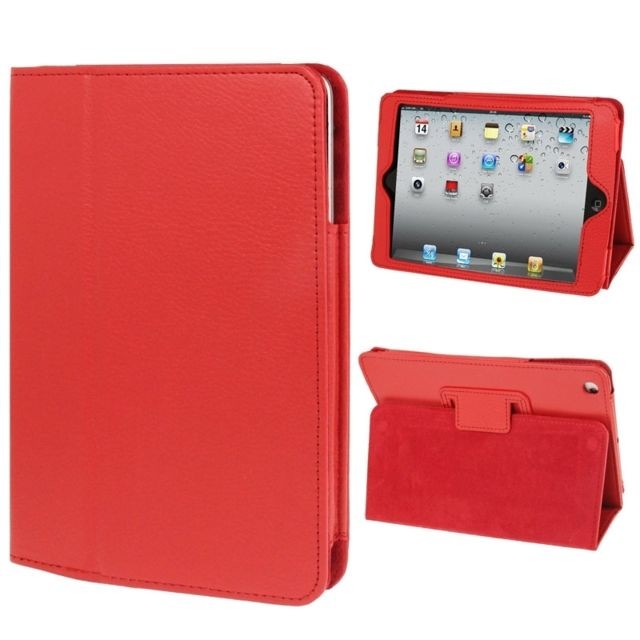 Wewoo - Smart Cover rouge pour iPad mini 1/2/3 Litchi Texture Flip étui en cuir avec fonction de support Wewoo  - Smart cover ipad mini