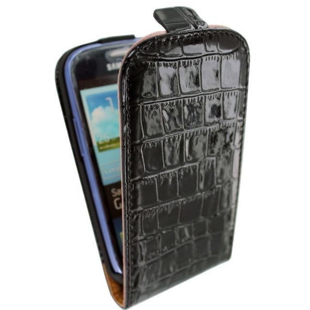 Sacoche, Housse et Sac à dos pour ordinateur portable Kabiloo Etui Fashion Clip Croco noir Samsung S3 Mini i8190