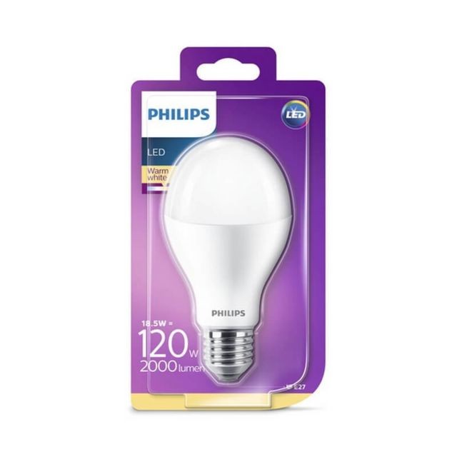 Philips - Ampoule LED E27 18,5W/120W - 2000lm - 2700K - Blanc chaud Philips  - Ampoules LED