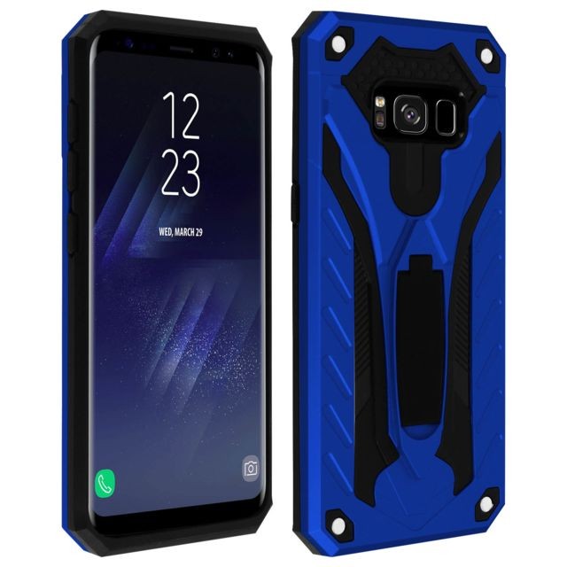 Avizar - Coque Galaxy S8 Protection Bi-matière Antichoc Fonction Support - bleu Avizar  - Accessoire Smartphone Samsung galaxy s8