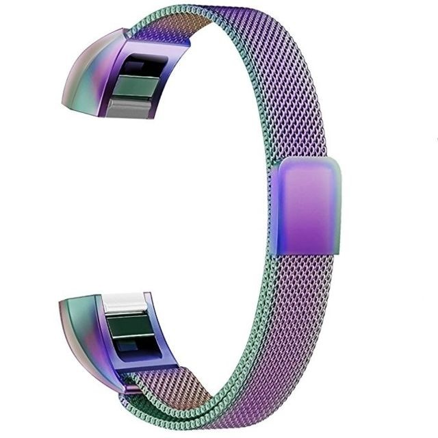 Wewoo - Bracelet pour montre connectée Dragonne magnétique en acier inoxydable FITBIT AltaTaille Grand170-236mm irisé Wewoo - Idées cadeaux anniversaire