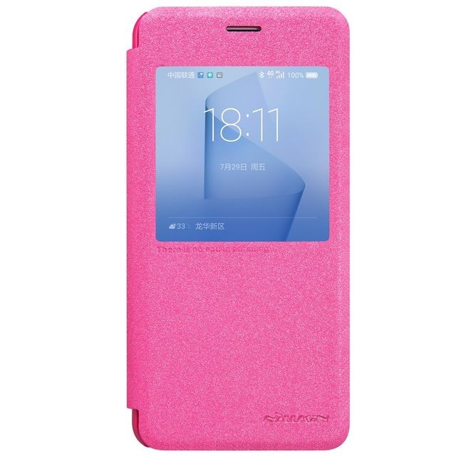 Nillkin Etui rabat latéral rose aspect satiné pour Huawei Honor-8