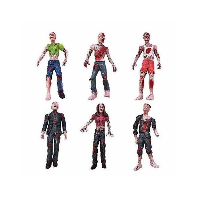 Haptime - HAPTIME 6 Pcs Zombie Action Figures 3.75 inch Detailed Walking Dead Toys Terror Corpse Dolls Suitable for Decorating Rooms Desk Bookshelf Cake Topper As Gifts for Zombie Lovers to Collect Haptime   - Zombie