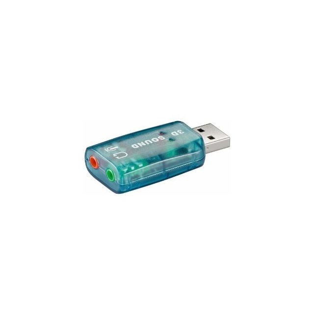 Cabling CABLING  Carte son externe en clé USB 2.0  2 canaux   son 5.1    2 prises Jack 3.5mm pour casque et micro + cable jack 1.2M