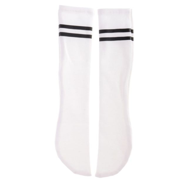 marque generique - paire de chaussettes en coton rayé pour blythe bjd accessoires poupée poupée 3 points blanc marque generique  - Poupées & Poupons
