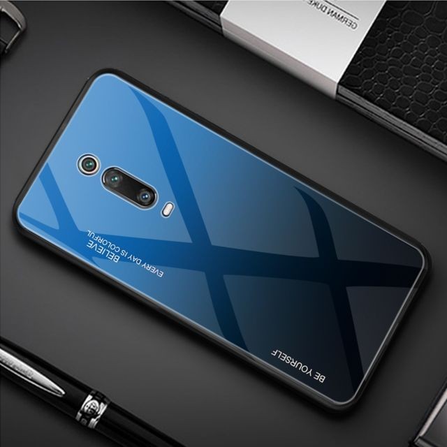 marque generique - Coque en TPU verre de style dégradé bleu/noir pour votre Xiaomi Redmi K20/K20 Pro/Mi 9T/Mi 9T Pro marque generique  - marque generique