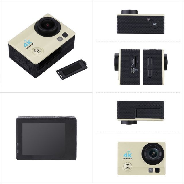 Wewoo Caméra sport Q3H 2.0 pouces écran WiFi Action Camera caméscope avec boîtier étancheAllwinner V3170 degrés grand angle or