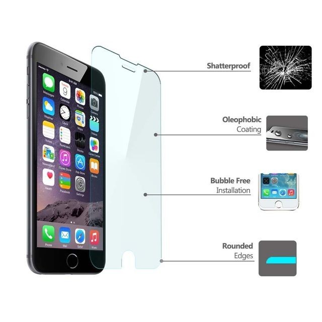 Protection écran smartphone CABLING   iPhone 6s Plus / 6 Plus Verre Trempé Protecteur d'écran Protection Résistant aux éraflures Glass Screen Protector Vitre Tempered