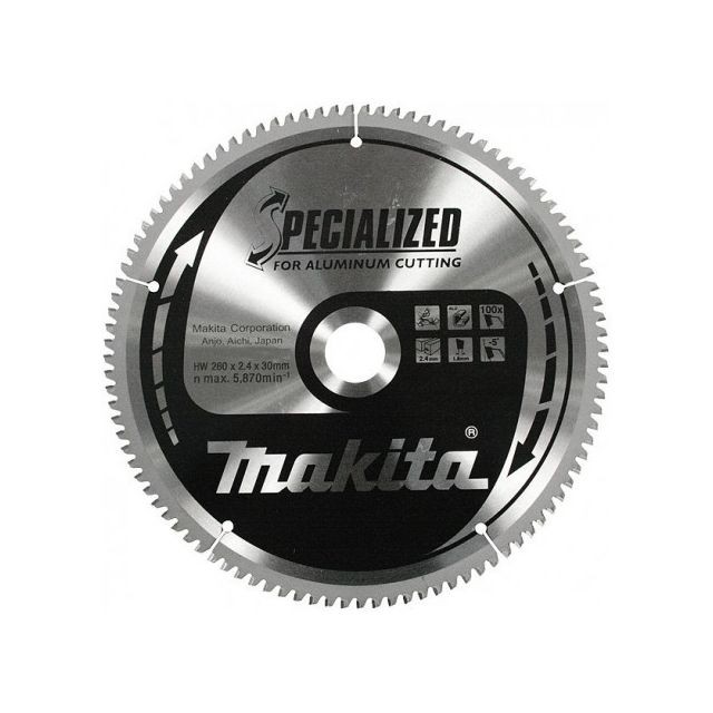 Makita - Lame Carbure MAKITA B-09628 Spécial Aluminium Ø 216 mm pour Scie Radiale et à onglets - Accessoires sciage, tronçonnage