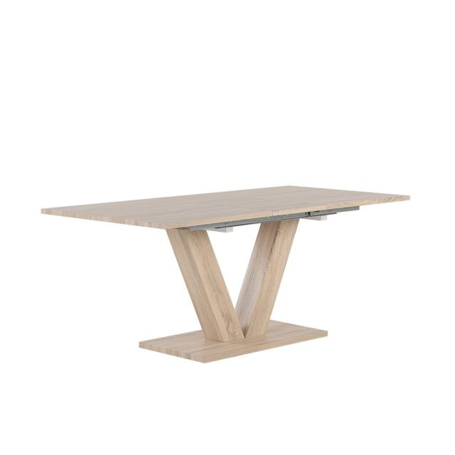Beliani - Beliani Table extensible bois clair 140/180 x 90 cm LIXA - marron clair - Tables à manger Oui