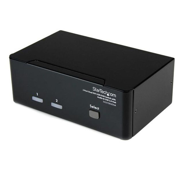 Startech - StarTech.com Commutateur KVM USB et double DVI à 2 ports avec audio et hub USB 2.0 - Startech