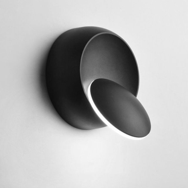 Wewoo - Applique murale LED 360 ° Rotation Lumière de chevet réglable Blanc Noir Creative Lampe Moderne Allée Ronde Lampe, Température couleur: (noir) Wewoo  - Appliques