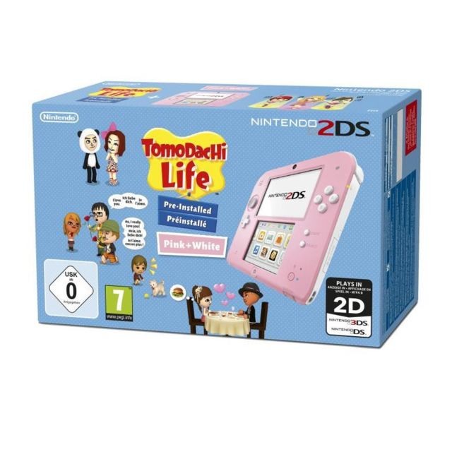 DS Nintendo 2DS Rose + Jeu Tomodachi Life Préinst