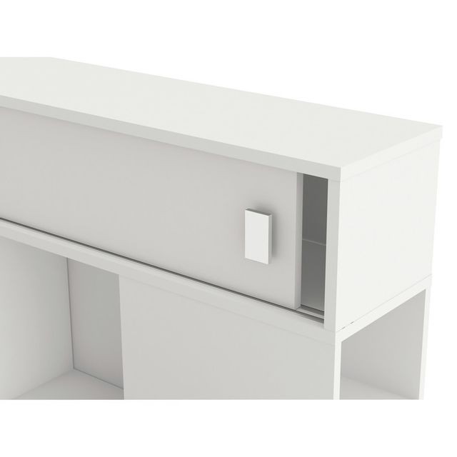 Cadres de lit Lit combiné en bois avec lit tiroir et rangements Couchage 90x200cm SHERYL - Blanc perle