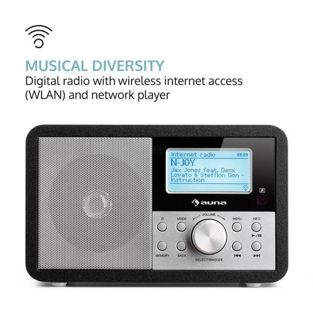 Auna auna Worldwide Mini Radio Internet WiFi lecteur réseau USB MP3 AUX Tuner FM auna