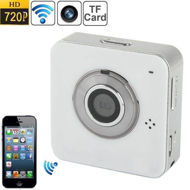 Wewoo - Caméra Wifi pour iPhone blanc 5 / 4 et 4S / iPad mini / mini 2 Retina / nouvel / iOS 4.0 ou plus tard / Android 2.2 ou appareils plus HD 720P WIFI, carte de TF, - Surveillance sans fil sans internet