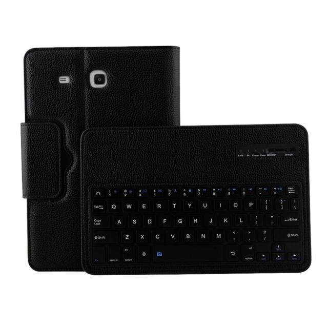 Wewoo - Clavier QWERTY noir pour Samsung Galaxy Tab E 9.6 / T560 2 en 1 détachable Bluetooth Litchi Texture étui en cuir avec support Wewoo  - Clavier Sans fil