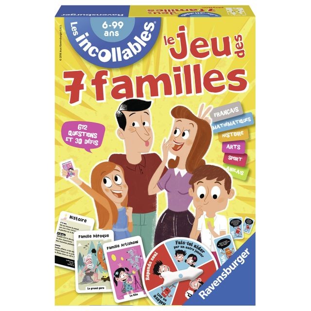 Jeux de cartes LES INCOLLABLES - Jeu des 7 familles - 26624