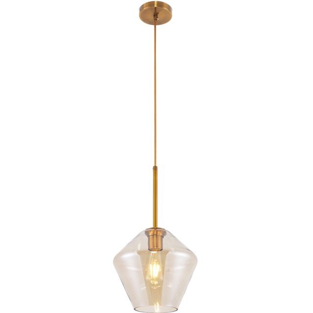 Suspensions, lustres Privatefloor Lampe suspension dorée design en verre