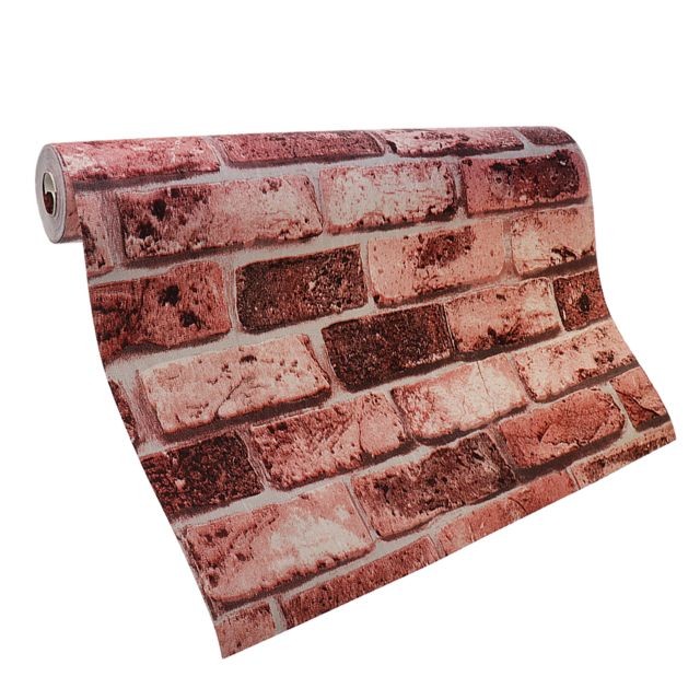 marque generique - 3D brique pierre papiers muraux muraux toile de fond papier peint papier peint rouge - Décor carrelage mural