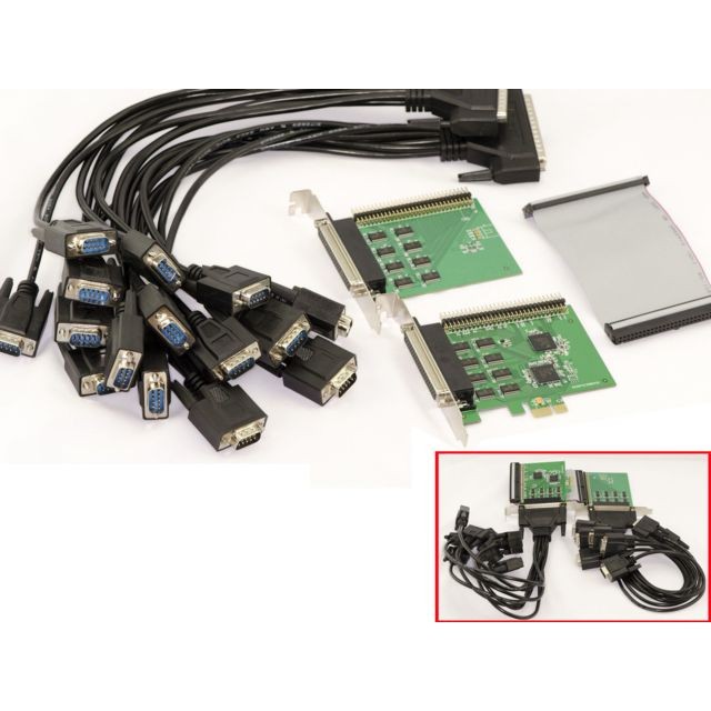 Kalea-Informatique - Carte contrôleur PCIE 16 Ports COM RS232 UART - Chipset EXAR XR17V358 - Carte Contrôleur