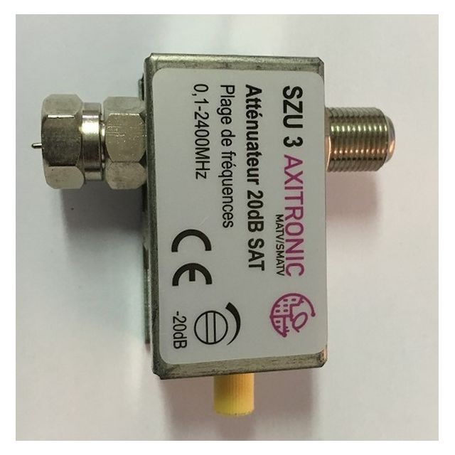 Convertisseurs Axitronic AXITRONIC SZU 3 - Atténuateur 20Db SAT - Plage de fréquence : 0,1-2400Mhz