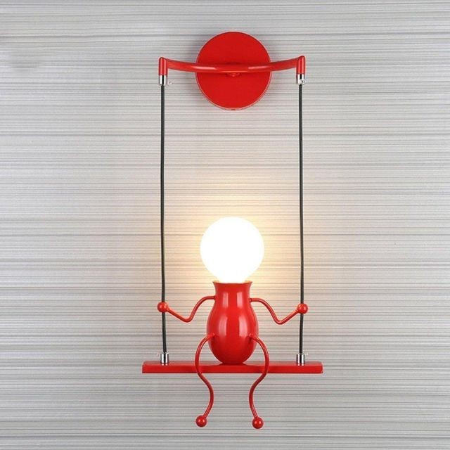 Stoex - Moderne Lampe Murale Applique Créatif Simplicité Design Petite Personne Créatif E27 Luminaire Rouge pour Chambre d'enfant Couloir Décoratives Eclairage Cuisine Loft Bar Stoex   - Luminaires Orange
